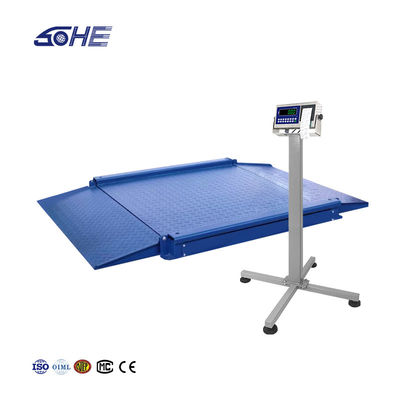 Escala de plataforma de aço carbono industrial de 1,5 m x 1,5 m Ultra baixo com rampa dobrada dupla