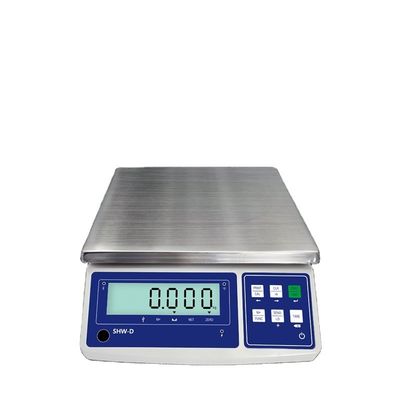 Balança de mesa de pesagem impermeável de precisão com capacidade de 15 kg e ecrã LCD personalizável