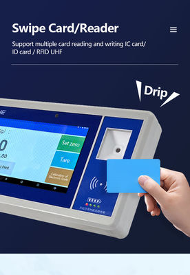 Ecrã LCD ABS de 7 polegadas Android Smart Screen com código QR Bateria Câmera Swipe Card Indicador de peso e sensor