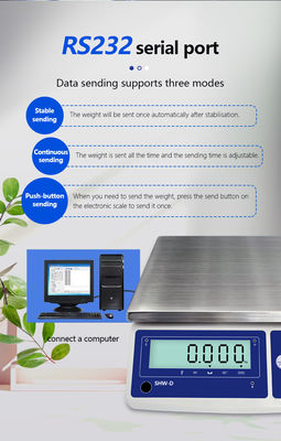 Balança eletrónica multifuncional de mesa de 15 kg de capacidade com ecrã LCD e suporte OBM