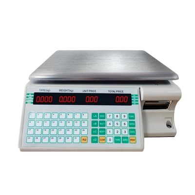 Supermercado Balança de computação digital de 3 kg com impressão de etiquetas de código de barras e suporte de papel
