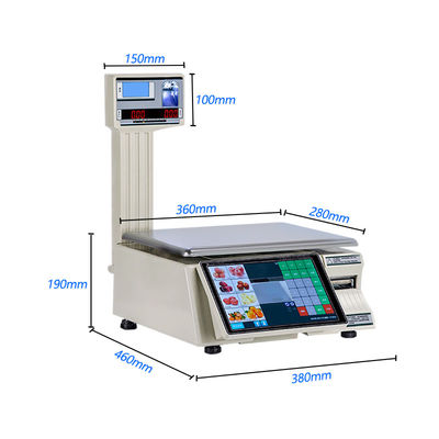 Display LCD Inteligente Tabela de códigos de barras Escala SHW-TMF6 para 30 kg Capacidade