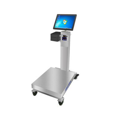 Metais Balança industrial com 15 polegadas touch screen mesa giratória e rodas