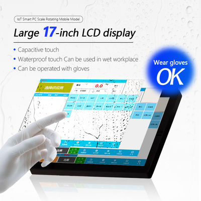 Metais Balança industrial com 15 polegadas touch screen mesa giratória e rodas
