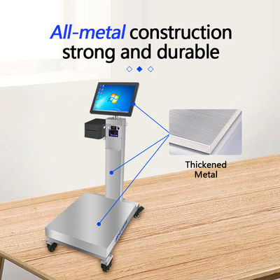Metais Balança industrial com 15 polegadas touch screen mesa giratória e rodas