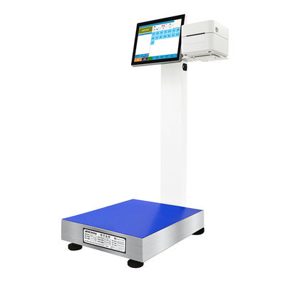 Display LCD de 15 polegadas 15-500kg Dock de processamento de frutos do mar Imprimir etiquetas Android Escala -10-40C
