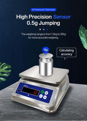 AV220V / 50HZ tela dupla de aço inoxidável mesa impermeável balança eletrônica 15kg