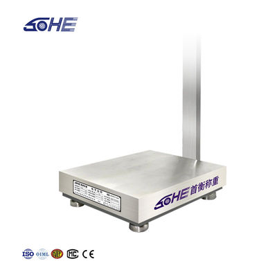 SOHE A1S 500KG 500*600 Escala de plataforma de aço inoxidável para fábricas de frutos do mar e alimentos