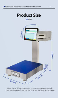 Escala inteligente totalmente à prova d'água 30KG com design plug-in e impressão de rótulos