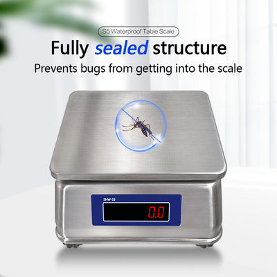 SOHE S5 Escala de aço inoxidável de 3 kg com tela LED dupla e classificação de resistência à água IP68