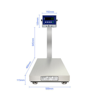 Fornecimento de energia 10.5V/1A 200KG Balança de aço inoxidável para fábricas de frutos do mar e alimentos