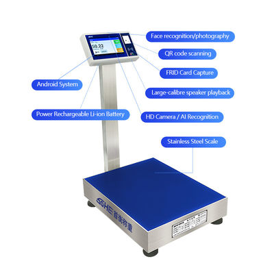 Blue Sohe Android Smart Scale de 7 polegadas com coleção de cartões ID/IC/RFID e sistema de entrada-saída da Internet das Coisas