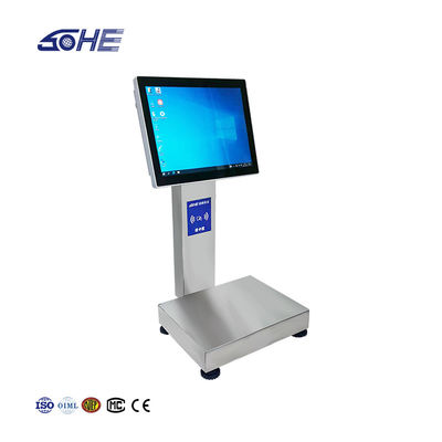 1- 15kg/5g Capacidade Smart Card Piece Weighing Scale com tela sensível ao toque à água de 12 polegadas