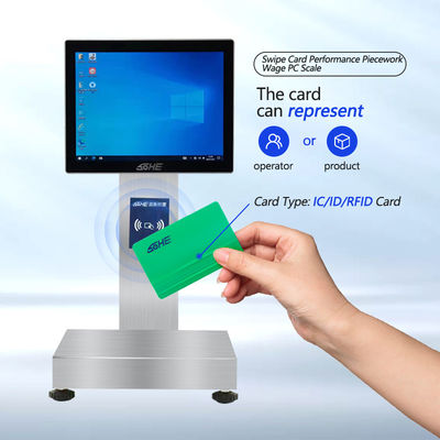 1- 15kg/5g Capacidade Smart Card Piece Weighing Scale com tela sensível ao toque à água de 12 polegadas