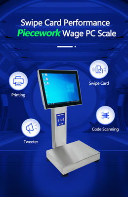 1- 15kg/5g Capacidade Smart Card Piece Weighing Scale com tela sensível ao toque à água de 12 polegadas