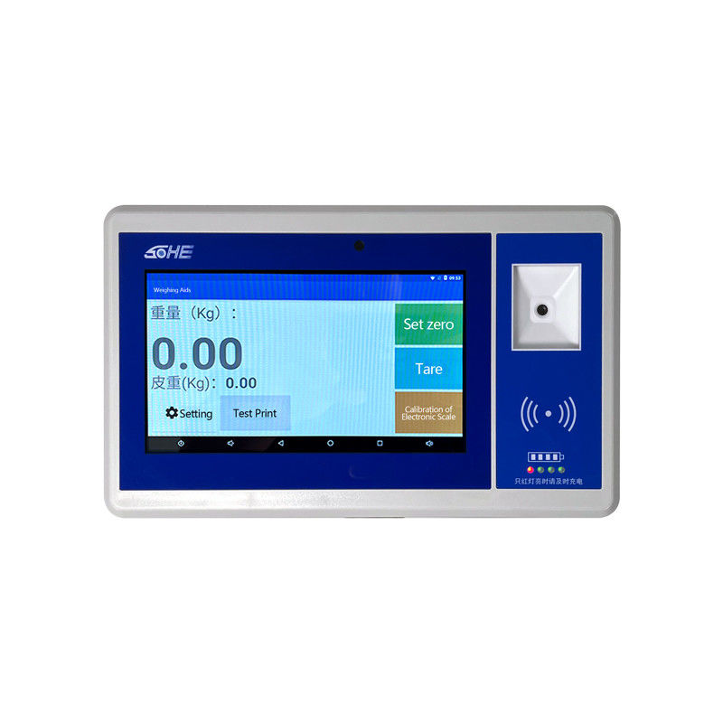 Ecrã LCD ABS de 7 polegadas Android Smart Screen com código QR Bateria Câmera Swipe Card Indicador de peso e sensor