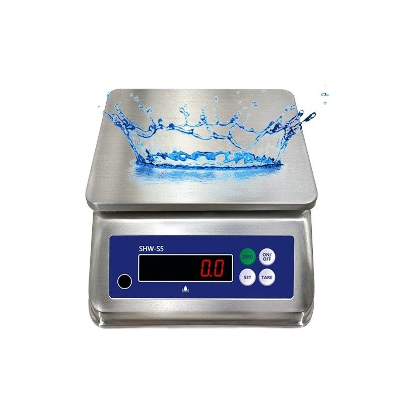 SOHE S5 Escala de aço inoxidável de 3 kg com tela LED dupla e classificação de resistência à água IP68